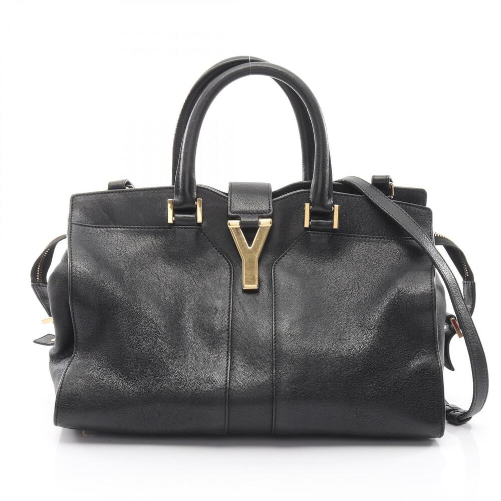 Saint Laurent Paris Cabas Handbag Leather Black
